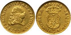 1 Escudo Spanish Mexico  / Kingdom of New Spain (1519 - 1821) Gold Ferdinand VI of Spain (1713-1759)