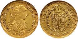 1 Escudo Spanish Mexico  / Kingdom of New Spain (1519 - 1821) Gold Charles III of Spain (1716 -1788)
