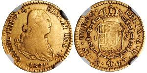 1 Escudo Spanish Mexico  / Kingdom of New Spain (1519 - 1821) Gold Charles IV of Spain (1748-1819)