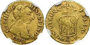 1 Escudo Spanish Mexico  / Kingdom of New Spain (1519 - 1821) Gold Charles III of Spain (1716 -1788)