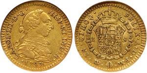 1 Escudo Spanish Mexico  / Kingdom of New Spain (1519 - 1821) Gold Charles III of Spain (1716 -1788)