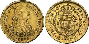 1 Escudo Spanish Mexico  / Kingdom of New Spain (1519 - 1821) Gold Charles IV of Spain (1748-1819)
