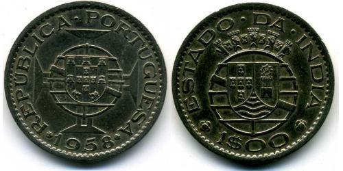 1 Escudo Portugiesisch-Indien (1510-1961) Kupfer/Zink 