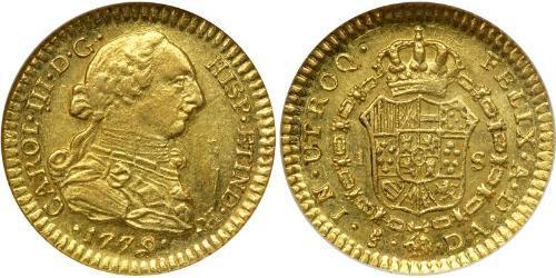 1 Escudo Cile Oro Carlo III di Spagna (1716 -1788)