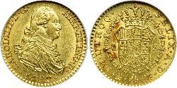 1 Escudo Imperio español (1700 - 1808) Oro Carlos IV de España (1748-1819)