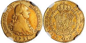 1 Escudo Imperio español (1700 - 1808) Oro Carlos IV de España (1748-1819)