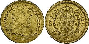 1 Escudo Virreinato de Nueva Granada (1717 - 1819) Oro Carlos III de España (1716 -1788)