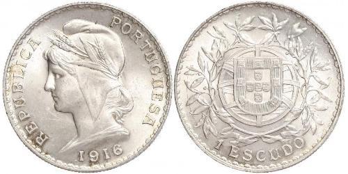 1 Escudo Primera República Portuguesa (1910 - 1926) Plata 