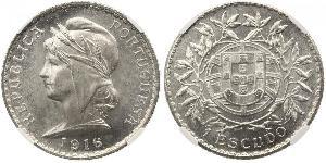 1 Escudo Erste Portugiesische Republik (1910 - 1926) Silber 