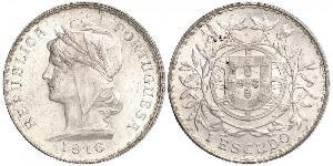 1 Escudo Erste Portugiesische Republik (1910 - 1926) Silber 