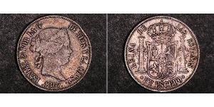 1 Escudo Spain Silver Isabella II of Spain (1830- 1904)