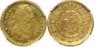 1 Escudo 新西班牙總督轄區 (1535 - 1821) 金 卡洛斯三世 (西班牙) (1716 -1788)