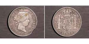 1 Escudo 西班牙 銀 Isabella II of Spain (1830- 1904)