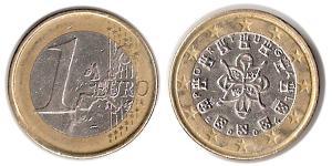 1 Euro Portuguese Republic (1975 - ) Copper/Nickel 