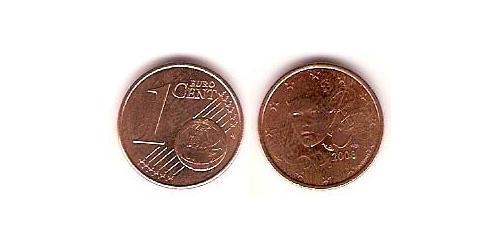 1 Eurocent Quinta República Francesa (1958 - ) Cobre/Acero 
