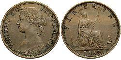 1 Farthing Reino Unido de Gran Bretaña e Irlanda (1801-1922) Bronce Victoria (1819 - 1901)