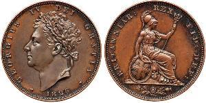 1 Farthing Reino Unido de Gran Bretaña e Irlanda (1801-1922) Cobre Jorge IV (1762-1830)