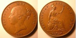 1 Farthing Reino Unido de Gran Bretaña e Irlanda (1801-1922) Cobre Victoria (1819 - 1901)