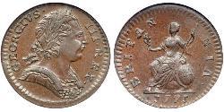 1 Farthing Kingdom of Great Britain (1707-1801) Copper George III (1738-1820)