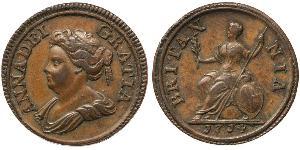 1 Farthing Kingdom of Great Britain (1707-1801) Copper Anne, Queen of Great Britain (1665-1714)