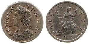 1 Farthing Kingdom of Great Britain (1707-1801) Copper George II (1683-1760)