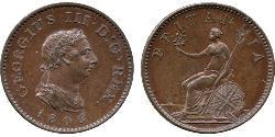 1 Farthing United Kingdom of Great Britain and Ireland (1801-1922) Copper George III (1738-1820)