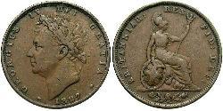 1 Farthing United Kingdom of Great Britain and Ireland (1801-1922) Copper George IV (1762-1830)