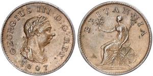1 Farthing United Kingdom of Great Britain and Ireland (1801-1922) Copper George III (1738-1820)