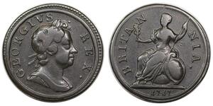 1 Farthing Royaume-Uni Cuivre 