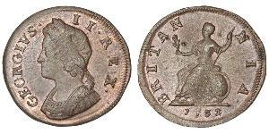 1 Farthing Royaume de Grande-Bretagne (1707-1801) Cuivre George II (1683-1760)