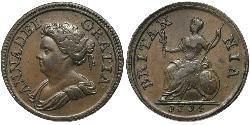 1 Farthing Königreich Großbritannien (1707-1801) Kupfer Anne (Großbritannien)(1665-1714)