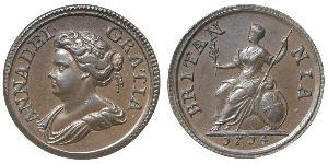 1 Farthing Königreich Großbritannien (1707-1801) Kupfer Anne (Großbritannien)(1665-1714)
