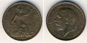 1 Farthing Vereinigtes Königreich von Großbritannien und Irland (1801-1922) Kupfer George V (1865-1936)