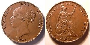 1 Farthing Vereinigtes Königreich von Großbritannien und Irland (1801-1922) Kupfer Victoria (1819 - 1901)