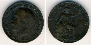 1 Farthing Vereinigtes Königreich von Großbritannien und Irland (1801-1922) Kupfer George V (1865-1936)