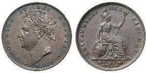 1 Farthing Vereinigtes Königreich von Großbritannien und Irland (1801-1922) Kupfer Georg IV (1762-1830)