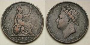 1 Farthing Vereinigtes Königreich von Großbritannien und Irland (1801-1922) Kupfer Georg IV (1762-1830)