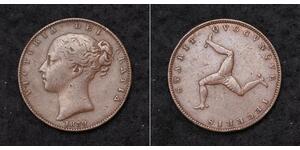 1 Farthing Isola di Man Rame Vittoria (1819 - 1901)