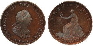1 Farthing Regno Unito di Gran Bretagna (1707-1801) Rame Giorgio III (1738-1820)