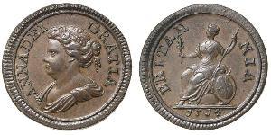 1 Farthing Regno Unito di Gran Bretagna (1707-1801) Rame Anna di Gran Bretagna(1665-1714)