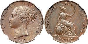 1 Farthing Regno Unito di Gran Bretagna e Irlanda (1801-1922) Rame Vittoria (1819 - 1901)