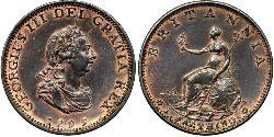1 Farthing 大不列顛王國 (1707 - 1800) 銅 喬治三世 (1738-1820)