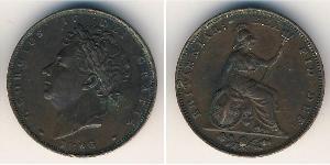 1 Farthing 大不列颠及爱尔兰联合王国 (1801 - 1922) 銅 喬治四世 (1762-1830)