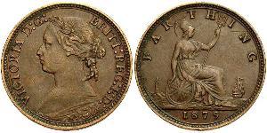 1 Farthing 大不列颠及爱尔兰联合王国 (1801 - 1922) 青铜 维多利亚 (英国君主)