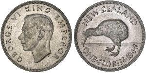 1 Florin Nouvelle-Zélande Argent George VI (1895-1952)