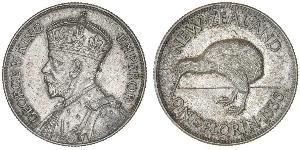 1 Florin Nouvelle-Zélande Argent George V (1865-1936)
