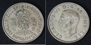 1 Florin Royaume-Uni Argent George VI (1895-1952)