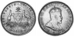 1 Florin Ôstralie (1788 - 1939) Argent Édouard VII (1841-1910)