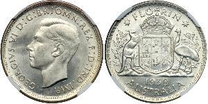 1 Florin Australia (1939 - ) Argento Giorgio VI (1895-1952)