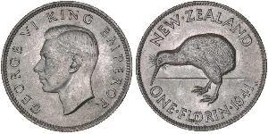 1 Florin Nuova Zelanda Argento Giorgio VI (1895-1952)